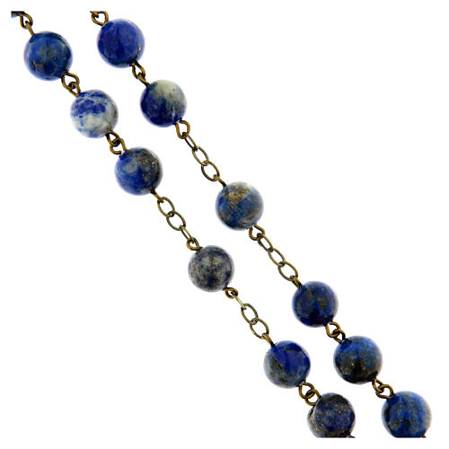 Bronzed Lapis Lazuli Rosary, 8mm 3