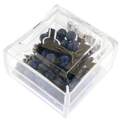 Bronzed Lapis Lazuli Rosary, 8mm 6