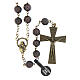 Bronze-coloured rosary with 0.31 in garnet beads s1
