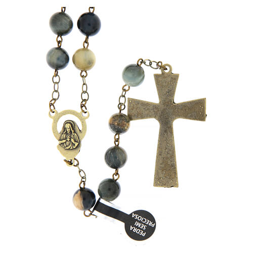 Bronze-coloured rosary with 0.31 in mixed tiger's eye beads 2