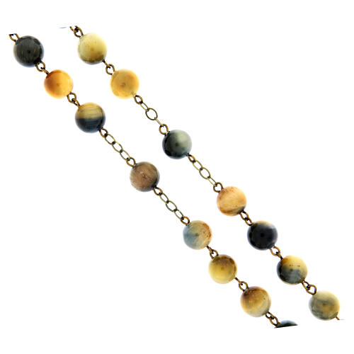Bronze-coloured rosary with 0.31 in mixed tiger's eye beads 3