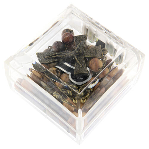 Bronze-coloured rosary with 0.31 in crazy agate beads 5