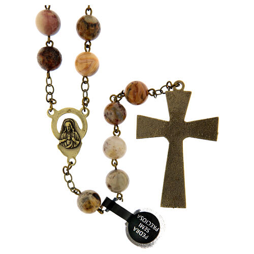 Rosario bronzato agata crazy 8mm 2