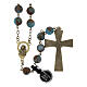 Bronze-coloured rosary with 0.31 in light blue lake agate beads s2