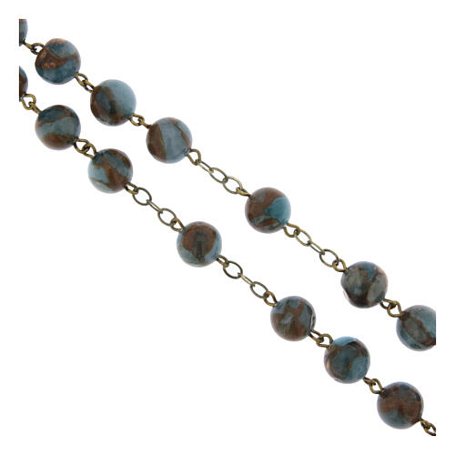 Rosary in Bronzed Blue Lake Agate, 8mm 3