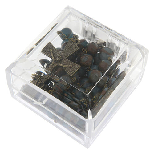 Rosary in Bronzed Blue Lake Agate, 8mm 5