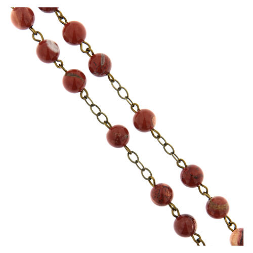 Bronze-coloured rosary with 0.24 in Sardinian jasper beads 3