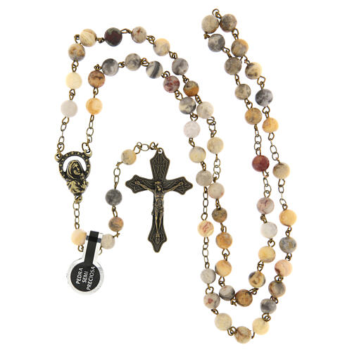 Bronze-coloured rosary with crazy agate beads of 0.24 in 4