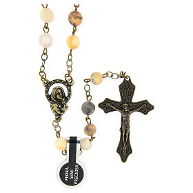 Rosario bronzato grani agata crazy 6mm