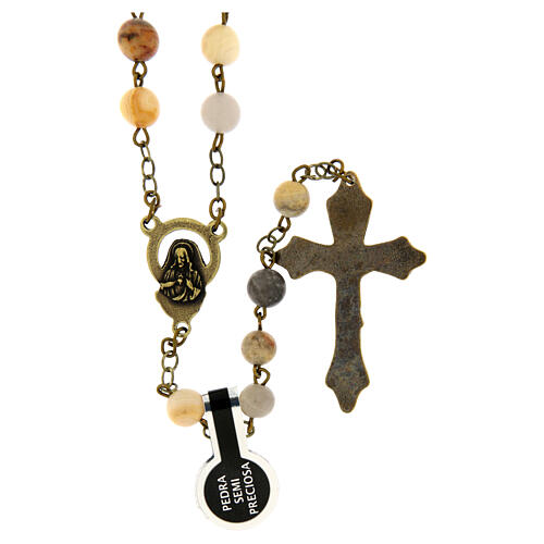 Rosario bronzato grani agata crazy 6mm 2