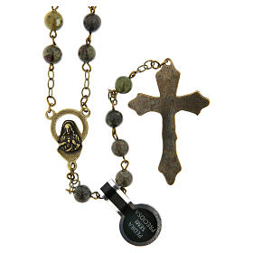Bronze rosary with 0.24 in dragon's blood jasper beads