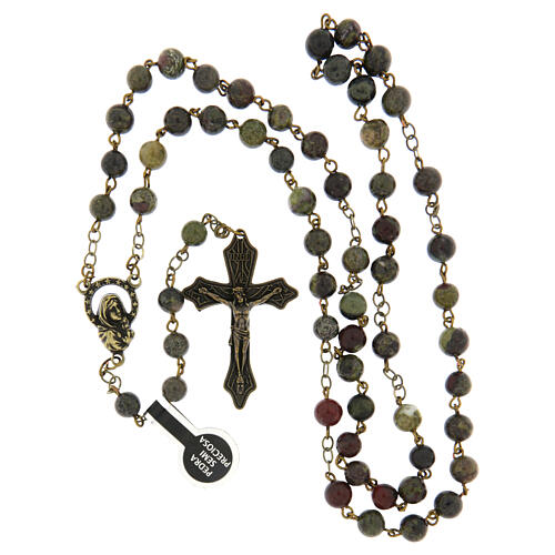Rosary in Bronzed Dragon's Blood Stone, 6mm Beads 3