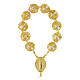 Decena Virgen Milagrosa efecto perlas hilo dorado granos 18 mm s2