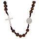 Rosary necklace of Our Lady of Graces, 0.24 in tiger's eye beads s1