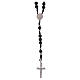 Rosario Madonna di Fatima corda nera labradorite 6mm s1