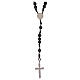 Rosario Madonna di Fatima corda nera labradorite 6mm s2