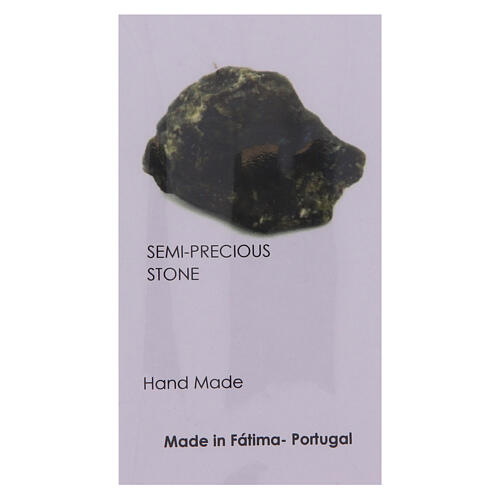 Terço Nossa Senhora de Fátima corda negra labradorita 6 mm 5