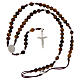 Brown cord rosary with tiger's eye beads of 0.24 in and Miraculous Medal s4