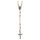 Rosario Madonna Miracolosa corda bianca quarzo rosa 6mm s1