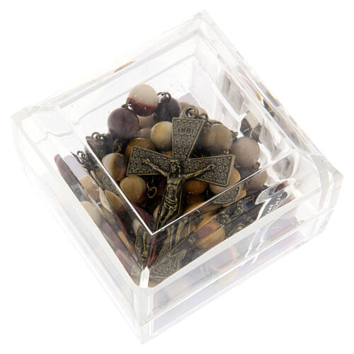 Rosenkranz aus Mookait und Metall 8mm 5