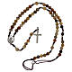 Rosenkranz aus brauner Schnur mit betendem Gottesmutter und Crazy Achat-Perlen 6 mm s4