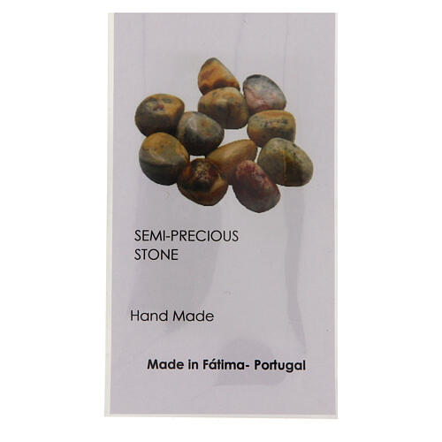Chapelet corde marron Vierge en prière agate crazy 6 mm 5