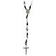 Rosario Madonna Miracolosa corda nera howlite bianca 6mm s1