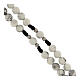 Rosario Madonna Miracolosa corda nera howlite bianca 6mm s3