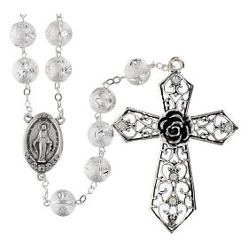 Miraculous Mary Chaplet Rosary with Silver-Plated Brass Beads, 14mm