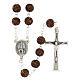 Rosario Madonna di Fatima grani glitter marroni e gialli 8mm s1
