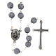 Rosario Madonna di Fatima grani glitter grigio perla 8mm s2
