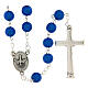 Rosario Madonna di Fatima grani glitter blu elettrico 8mm s2