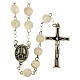 Chapelet Notre-Dame de Fatima perles blanches paillettes 8 mm s1