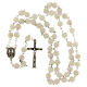 Chapelet Notre-Dame de Fatima perles blanches paillettes 8 mm s4