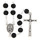 Rosario Madonna di Fatima grani glitter neri 8mm s1