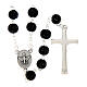 Rosario Madonna di Fatima grani glitter neri 8mm s2