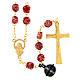 Rosenkranz aus Murano-Glas in Rot und Gold 8mm s1