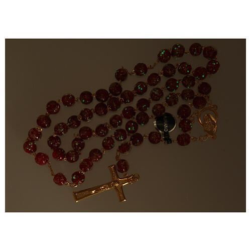 Rosario imitazione vetro Murano rosso e oro 8mm 2