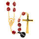 Red and Gold Murano Glass Rosary, 8mm s3