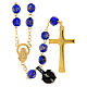 Chapelet verre de Murano bleu blanc et bronze 8 mm s3