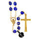 Blue, white, and bronze Murano glass rosary, 8mm s1