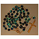 Blue, white, and bronze Murano glass rosary, 8mm s2