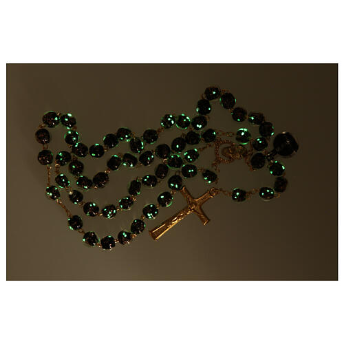 Chapelet en verre de Murano noir et bronze 8 mm 2