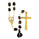 Chapelet en verre de Murano noir et bronze 8 mm s1