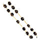 Chapelet en verre de Murano noir et bronze 8 mm s4