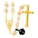 White and gold Murano glass rosary, 0.31 in beads s3