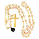 White and gold Murano glass rosary, 0.31 in beads s5