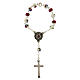 Fatima single decade rosary, 0.31 in plastic beads with roses s2