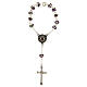 Plastic Fatima single decade rosary with purple roses on 0.31 in beads s2