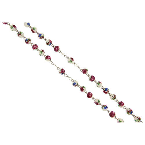 Rosario Fatima grani con rose 6mm 3